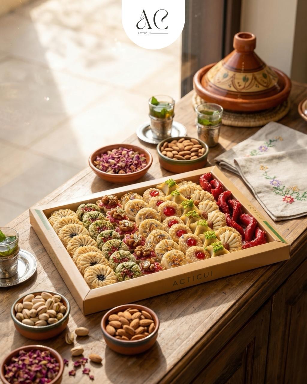 Coffret de gateaux marocains aux amandes et pistaches